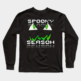 Jack O Lantern Face - Halloween Costume - Spooky Season - Glowing Green Long Sleeve T-Shirt